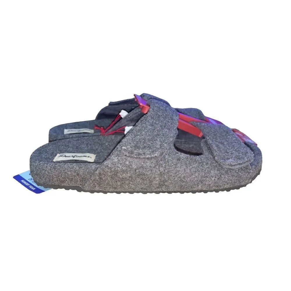 Dearfoams Men's Maddox Wool Blend Strap Slides Size Small (7-8) NWT